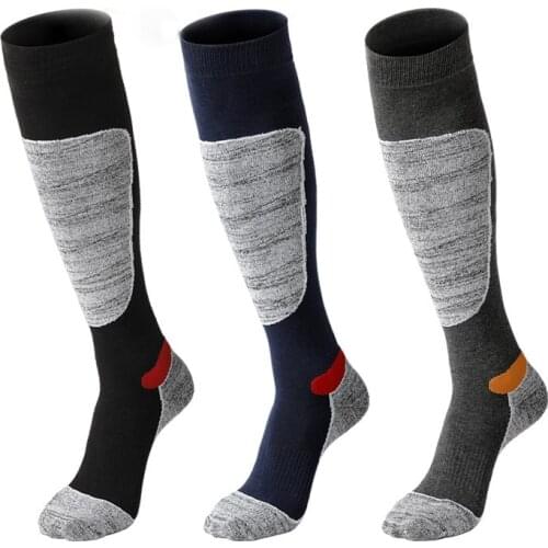 1 pair Unisex Outdoors Long Skiing Hiking Walking Breathable Wearproof Thick Bottom Warm Socks