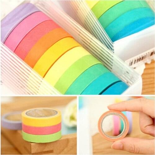 10Pcs/Set Japanese Paper Tape DIY Planner Masking Tape Adhesive Tapes Stickers Decorative Stationery Tapes