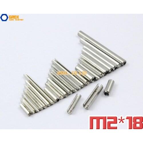200 Pieces M2 x 18mm 304 Stainless Steel Slotted Spring Tension Pin Sellock Roll Pin