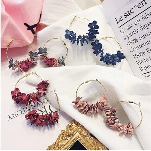 2021 New Korean Exaggerate Big Flower Drop Earrings For Women Summer Fashion Accessories Elegant Boucle D'oreille