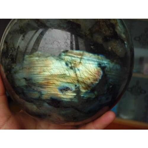 2420g NATURAL Labradorite quartz crystal sphere ball healing Madagascar