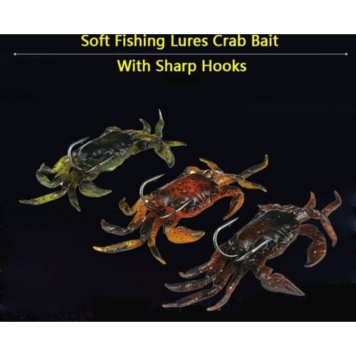 5pcs Soft Fishing Lures Artificial Bait Crab with Sharp Hooks Jigging Lure Tackle Fake Bait 10cm/3.94in 30g/1.06oz