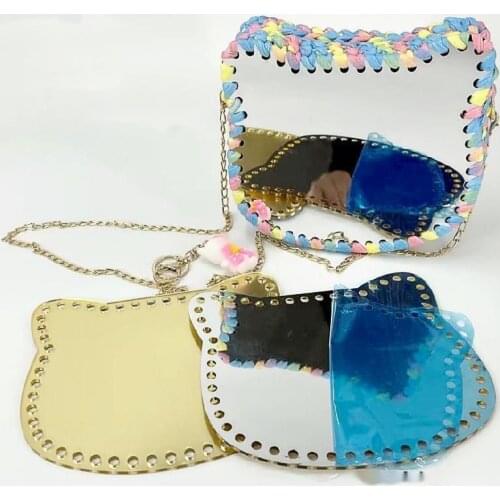 DIY Acrylic Board Double-sided Cat Mirror Pane Reflective Bag Accessories Hand-woven Crochet Purse Hand Made Material Parts