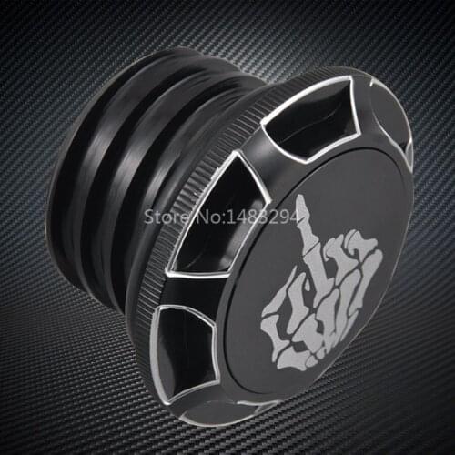 Aluminum Alloy Custom New Motorcycle Middle Finger Fuel Tank Cap Trim Lace Edge Cut Waterproof Fit For Harley Motorcycles 96-14