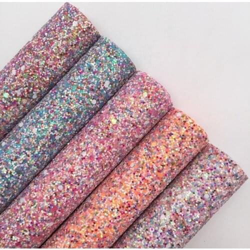 1PC 21X29CM Glitter Fabirc, Chunky Glitter Leather, Glitter Leather Sheets For Making Bows LEOsyntheticoDIY T354