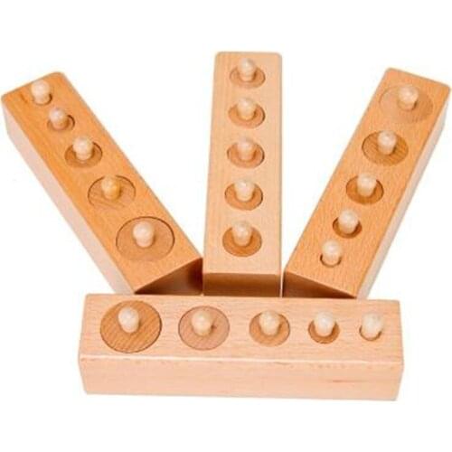 Cylinder Socket Cylinder Blocks Wood Montessori Toys Toddler Wooden Toys For Children Development Educational Toys Birthday Kids