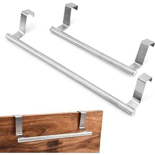 Stainless Steel Towel Rack Bathroom Holder Stand Kitchen Cabinet Door Hanging Organizer Shelf Wall Mounted Rag Bar