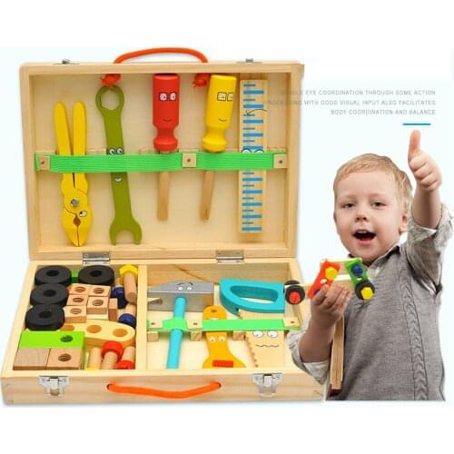 DIY Nut Toolbox Montessori Educational Wooden toy 3D Puzzle Wooden Concentration training Round baby Early Education Leares Toy