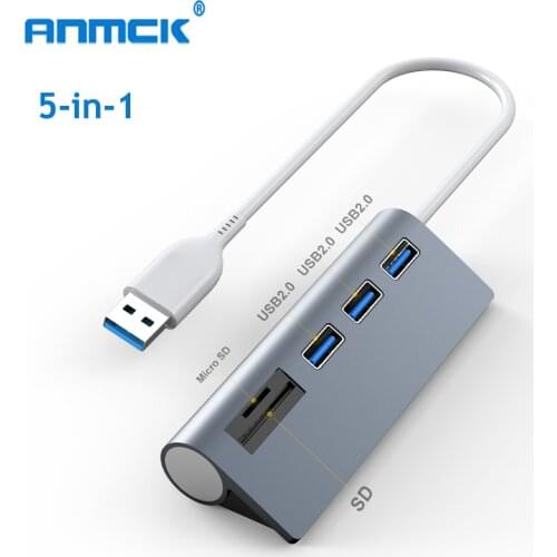 Anmck USB Port Hub Adapter Computer Accessories USB 2.0 SD Card Reader Docking Station For Laptops Macbook Pro/Air Usb c Hub