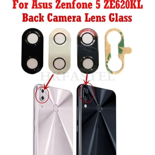 HKFASTEL ZE620KL New original Camera Lens For Asus Zenfone 5 ZE620KL Rear Camera Lens Back Main Camera Glass Cover Replacement