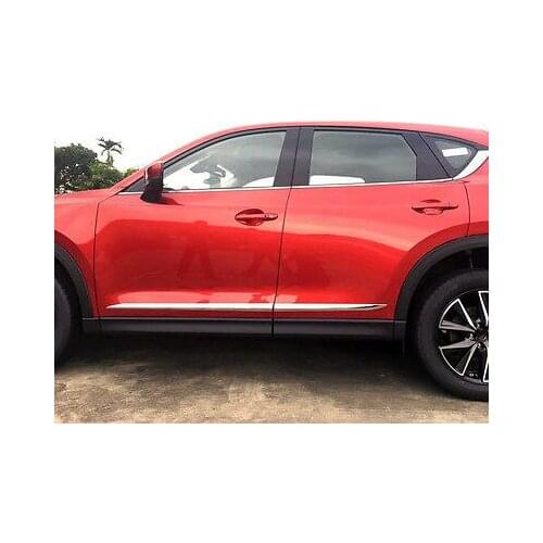 Chrome Side Door Body Molding Cover Trim 4pcs For Mazda CX-5 2nd Gen 2017 2018