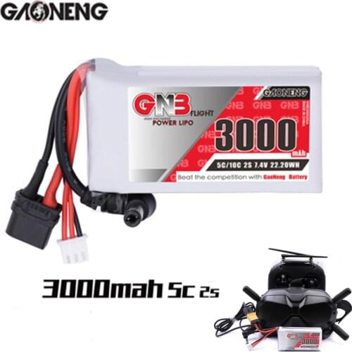 Gaoneng GNB 3000MAH 2S 5C 7.4V Lipo Battery Power Indicator for Fatshark Glasses Dominator Skyzone Aomway FPV Goggles RC Drone