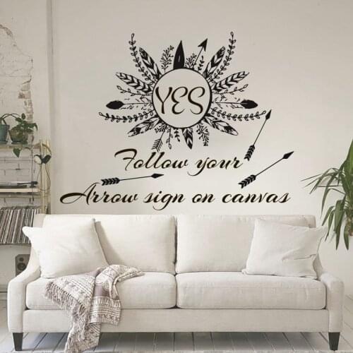 Indian Feather Arrow Quotes Wall Sticker, adesivo de parede home decoration wallpaper wall sticker S-584