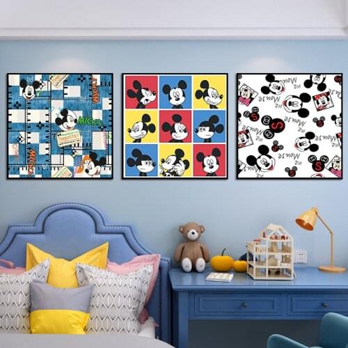 Mickey Mouse Pooh Donald Duck Canvas Paintings Disney Cartoon Anime Posters Prints Wall Art Pictures for Living Room Home Decor