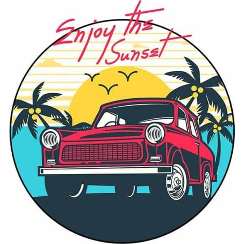 Enjoy The Sunset Classic Vehicle Decal Windshield Car Stickers Surfboard Motorcycle VAN Decoration KK Vinyl Cover Waterproof PVC