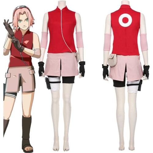 Haruno Sakura NARUTO Cosplay Costume Women Girls Skirt Outfit Halloween Carnival Costume dress