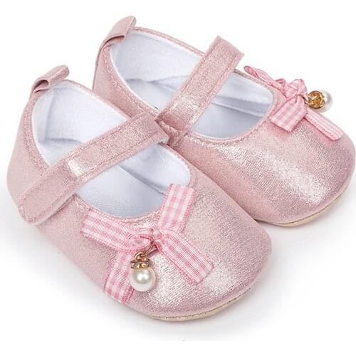 TELOTUNY Summer Children Toddler Baby Girls Cute Pearl Bowknot Princess Shoes Soft Bottom Anti-Slip Baby Walking Shoes 0-18M