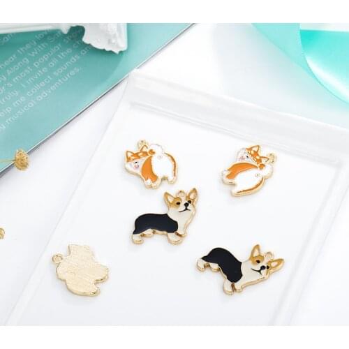 Mix 10pcs/pack Dog Charms Accessories Enamel Pendants for Decoration Bracelets Necklace Earring KeyChain Jewelry Making