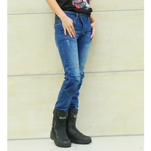 KTM Motorbike Femme Motorcycle Jeans for girls Casual Pants With kneepad Protector Slim Fit Trousers for women
