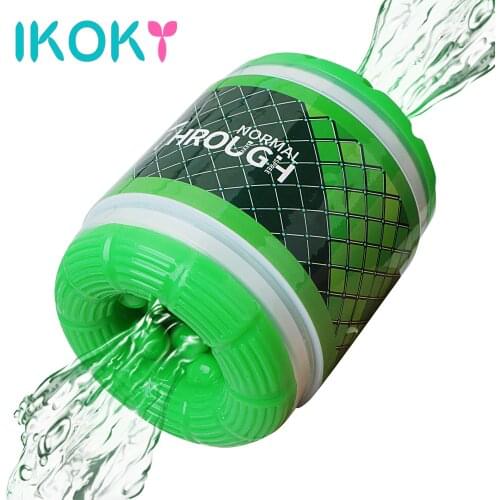 IKOKY Male Masturbator Sex Toys for Men Dual Channel Blowjob Artificial Vagina Adult Products Erotic Sex Shop