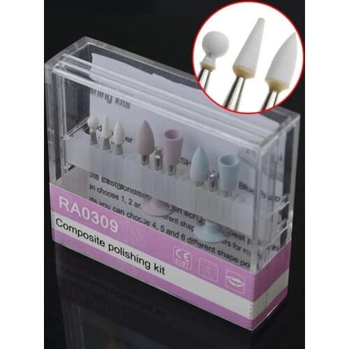 9pcs/set Dental Composite Polishing For Low Speed Handpiece Contra Angle Kit RA0309 Oral Hygiene Teeth Polishing Kits