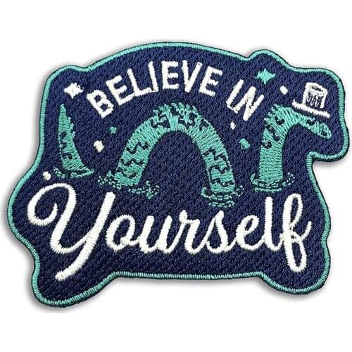 Believe In Yourself Embroidery Patches Funny Tags Iron on Sew Appliques Jackets Hats Backpack Heat Press for Clothing DIY Craft