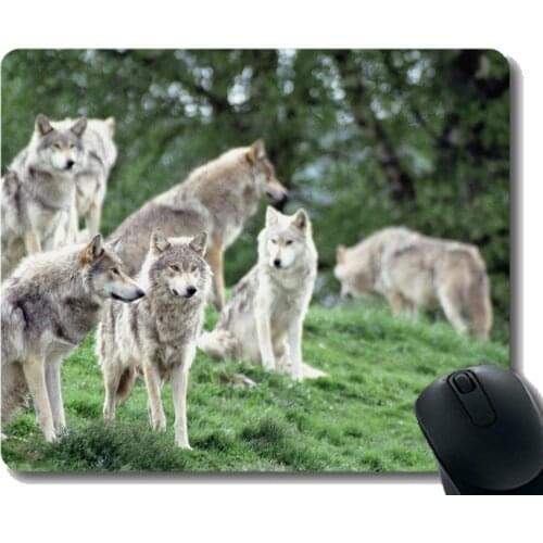 Mouse Pad Non-Skid Natural Rubber Rectangle Mouse Pads,Animal wolf art Mousepad Nonslip Rubber Backing