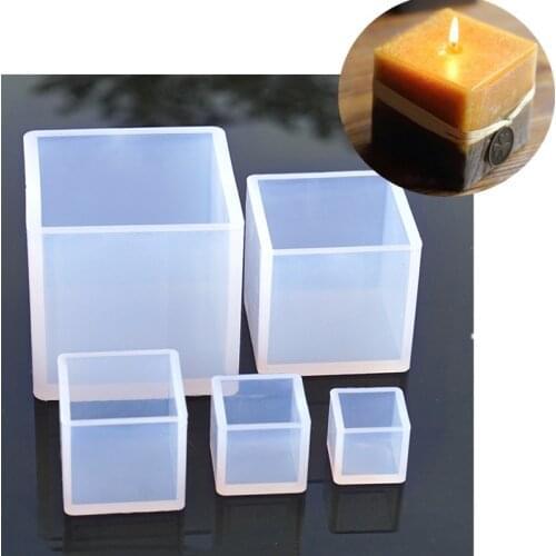 New Cube Shape Candle Silicone Mold DIY Gypsum Plaster Crafts Mould Square Silicone Soap Candle Resin Molds