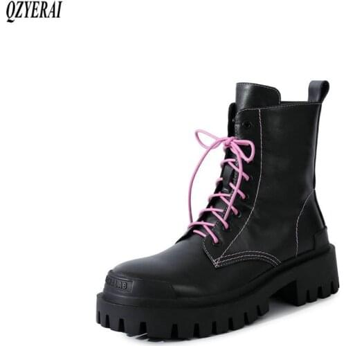 QZYERAI New style Riding boots Genuine leather Female boots outdoor Womens boots cowhide Womens shoes