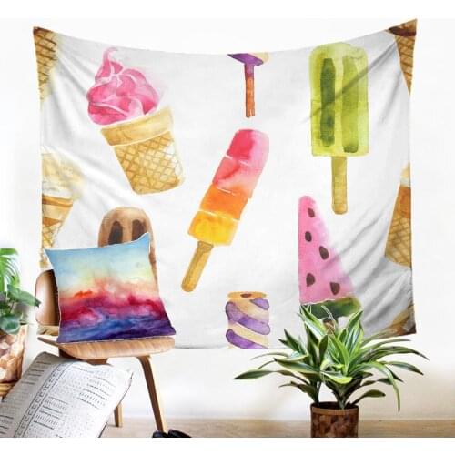 Varicoloured And Seductive Ice Cream Pattern Tepestry Home Decoration Dorm Decor Macrame Panel Wall Hanging Carpet