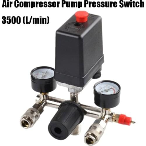 Air Compressor Pump Pressure Switch Control 0.05-1.2MPA 0-180 Psi Manifold Relief Regulator Control Valve Pressure Sensor Gauge