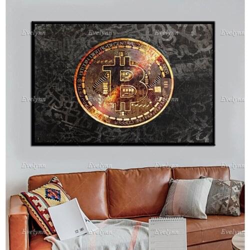 Bitcoin Market Canvas Art-Crypto Wall Art Prints - Framed Luxury Canvas Prints Wall Art Modular Pictures Living Room Decoration