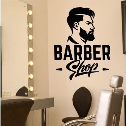 Hair Salon Vinyl Wall Decal Barbershop Logo Signboard Mens Haircut Stickers Removable Store Window Sign For Barber Shop H934