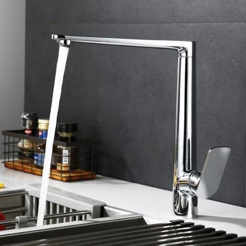 Modern Chrome Brass Swivel Kitchen Sinks Faucet 360 Degree Rotating Kitchen Cold And Hot Mixer Tap Wash Basin Faucet Set