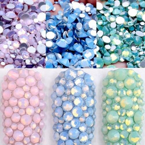 Non Hotfix Glass Rhinestones OPAL ColorGlue On Strass Stones For Nails Art Phone Case Diy Garment Decorations
