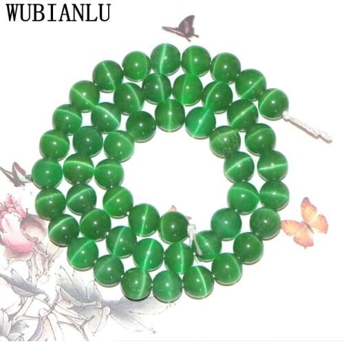 WUBIANLU New 8mm Opal Stone Multicolor Cats Eye Stone Beads For Jewelry Making DIY Necklace Bracelet Jaspers Wholesale
