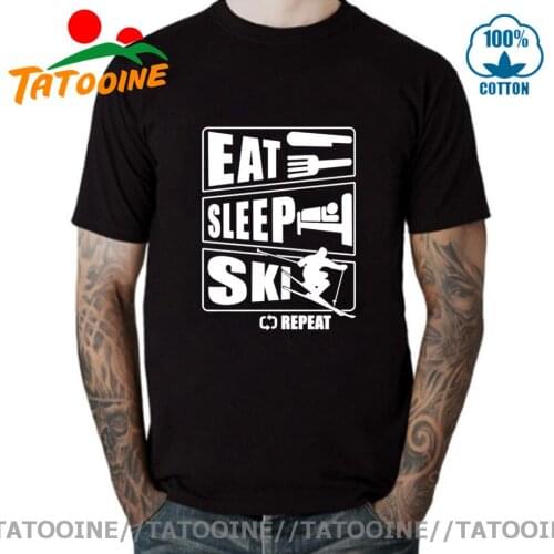 Tatooine Funny Eat Sleep Ski Repeat T Shirt men Cross-Country Skiing T-shirt Go Skiing Best Gifts for Skiers Snow Skee tee shirt