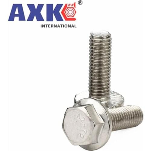 1/10pcs M5 M6 M8 M10 M12 A2-70 304 Stainless Steel GB5787 Hexagon Head with Serrated Flange Cap Screw Hex Washer Head Bolt