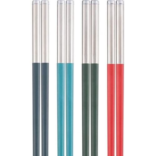 1 Pair Chopsticks Durable Temperature Resistance Fiber Glass Kitchen Non-slip Food Chopsticks Tableware Home Kitchen Utensils