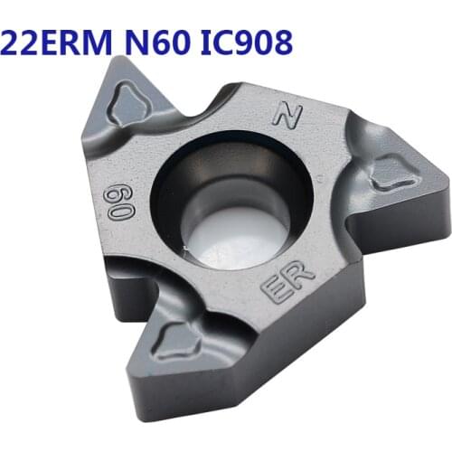 10pcs 22ERM N60 IC908 22IRM N60 IC908 100% Original Carmex Carbide Inserts CNC Lathe Tool Thread Turning Tools for SER2020K22