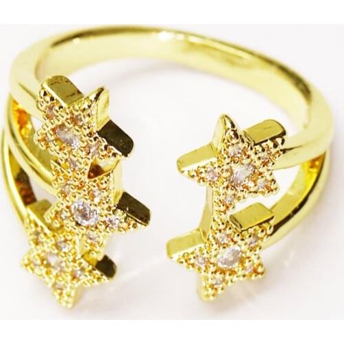 10 Pcs Metal Gold color Open rings layer star rings Star jewelry Rings jewelry rings Gift for women jewelry Gift 51348