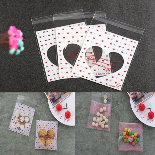 100Pcs Candy Cookie Gift Bag with DIY Self Adhesive Pouch Wedding Birthday Party Candy Bag
