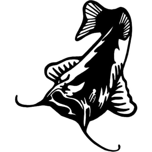 13.6cm*16.8cm Catfish Fashion Animal Car Sticker Motorcycle Vinyl Decal Black/Silver S3-5325