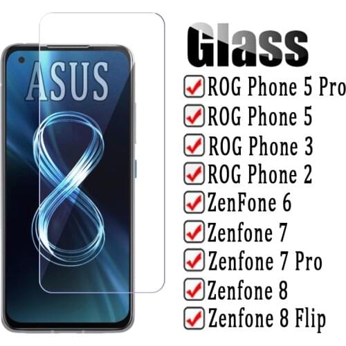 2Pcs For ASUS ROG Phone 5 3 2 Zenfone 7 Pro 6 8 Flip Tempered Glass Screen Protector Film On ROG Phone5 Zenfone7 Zenfone8 Glass