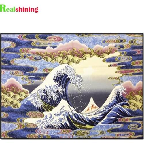 5D Diy Diamond Painting Creative arts, Kanagawa, Japan Full Round Square Drill Wall Art Picture Home Decoration N2278