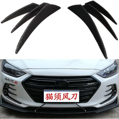 6pcs/Set Universal Front Bumper Lip Diffuser Splitter Fins Body Spoiler Canards Valence Chin Car Canard Car Sticker