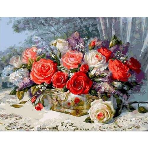 OUYIJIA5d DIY Diamond Painting Plant Landscape Full Square Round Rhinestone Embroidery Cross Stitch Craft Tool Set A4 A5 Light