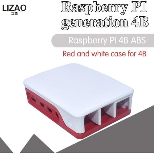 Raspberry Pi 4 Model B ABS Case Plastic Box White Shell Classic Design with Fan with Heatsink for Raspberry Pi 4