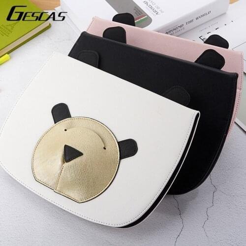 GESCAS Cartoon Bear Case For IPad Pro 10.5/Air 2019 Faux Leather Shockproof Full Cover TPU Tablet Case For Ipad