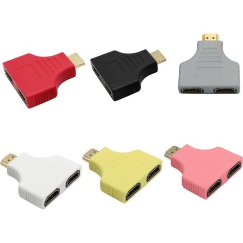 Colorful 1080P HDMI-compatible Ports Male To 2 Female 1 In 2 Out Splitter Adapter Durable Converter For TV